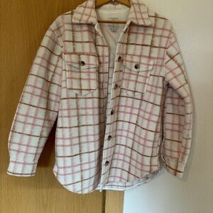 Joie cream and pink shirt jacket. Size Medium, like new.
